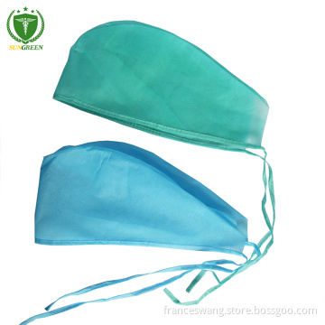 Disposable nonwoven surgical cap with ties